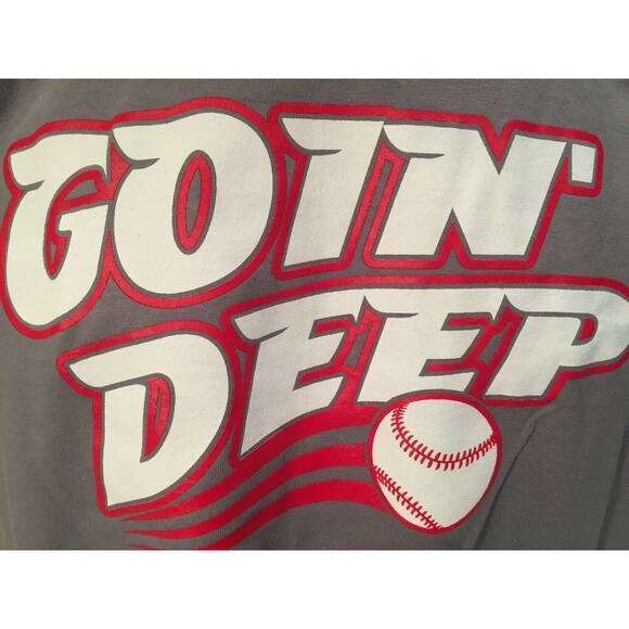 Going Deep Baseball Tee Shirt Base Ball Soft Softball Short Sleeve T Go Goin XL - Picture 2 of 6